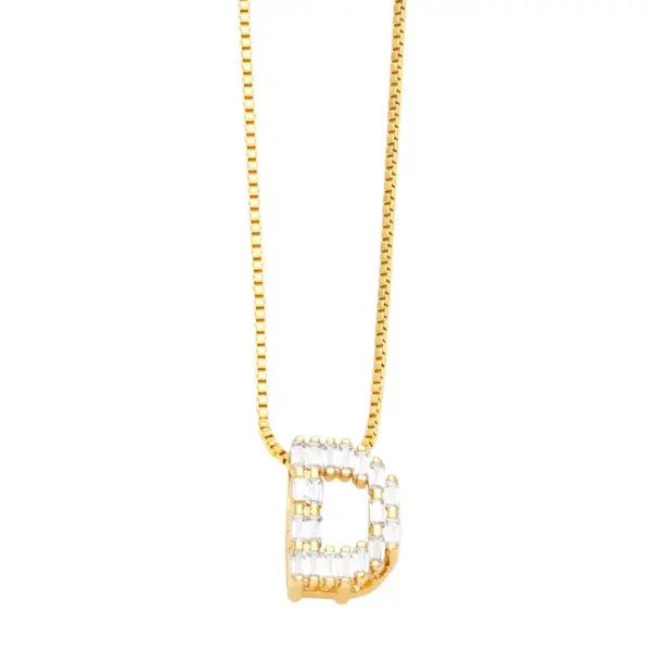 Wholesale PVD Coated Real Gold Plated 18K Gold Letter Stainless Steel Copper Basic Simple Style Waterproof Non Tarnish Stainless Steel Pendant Necklace