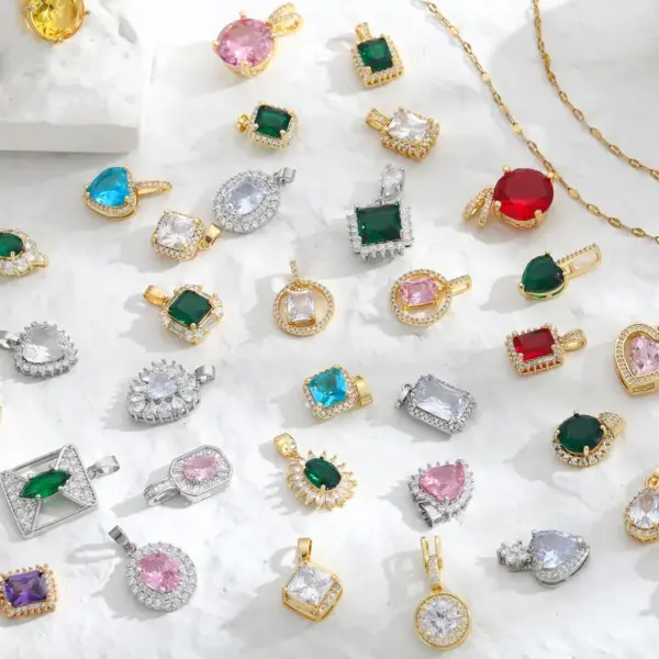 Wholesale Vintage Style Geometric Stainless Steel Plating Inlay Zircon Pendant Necklace