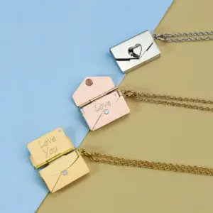 Wholesale Fashion Envelope Stainless Steel Pendant Necklace Stainless Steel Necklaces