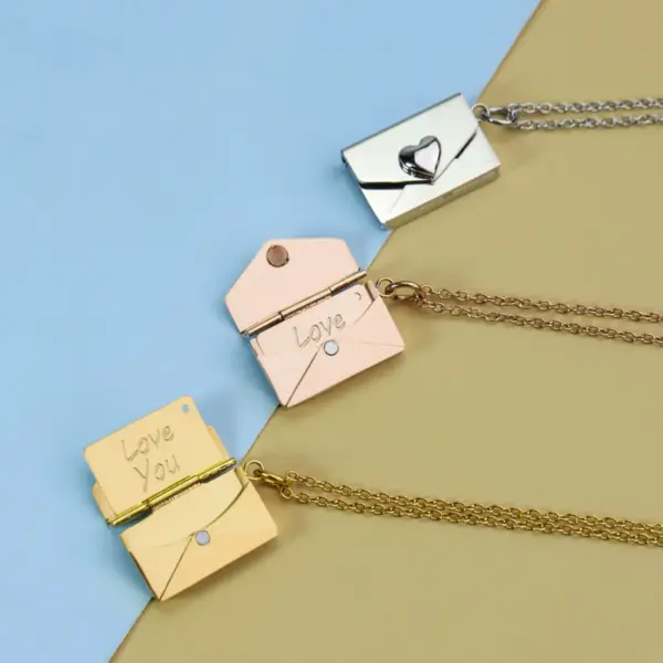 Wholesale Fashion Envelope Stainless Steel Pendant Necklace Stainless Steel Necklaces