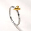 Wholesale Stainless steel ultra-thin color-blocked heart ring