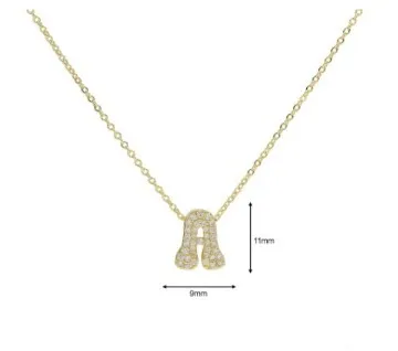 Wholesale Copper Brass Simple Style Letter Pendant Necklace