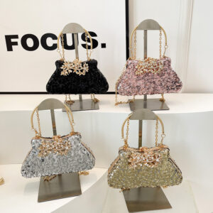 Wholesale Personalized Sequin Evening Bag Niche Textile Shoulder Crossbody Bag