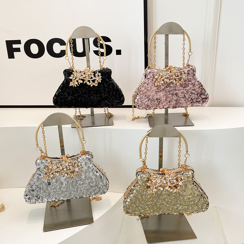 Wholesale Personalized Sequin ning Bag Niche Textile Shoulder Crossbody Bag