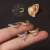 Wholesale Ear Cartilage Rings & Studs Fashion U Shape Copper Diamond Zircon