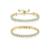 Wholesale Jewelry Elegant Geometric Copper Zircon Bracelets Box Chain Tennis Chain