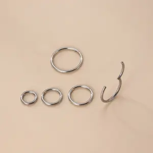 1 Piece Nose Rings & Studs Fashion Circle Pure Titanium Plating Nose Pin