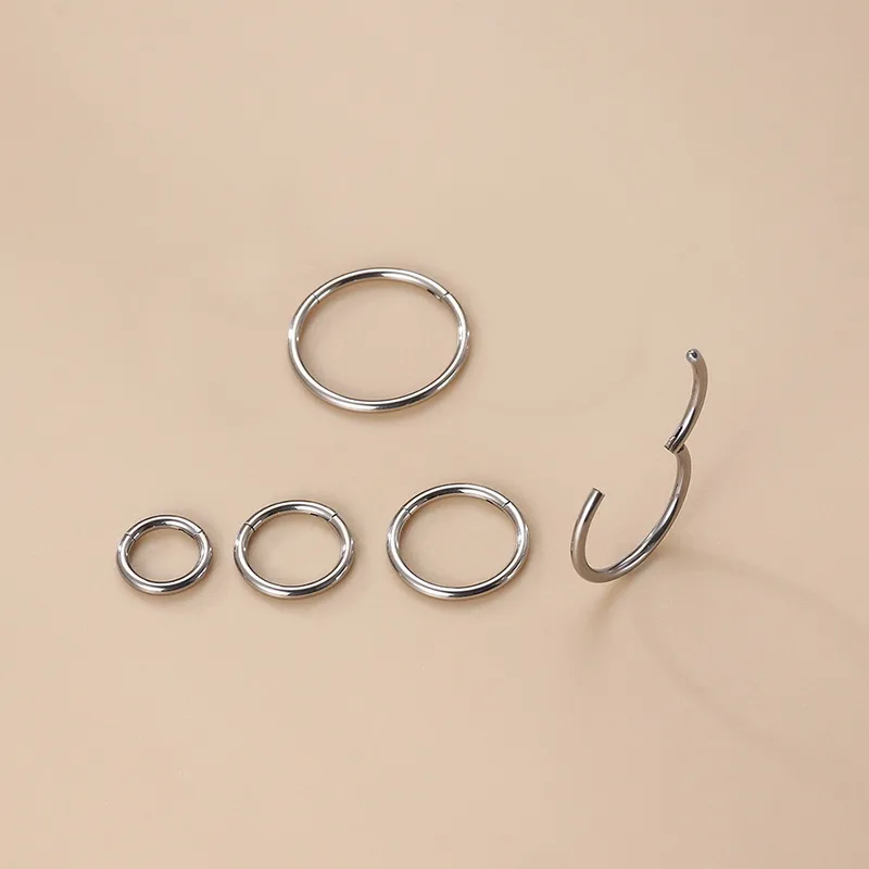 Wholesale 1 Piece Nose Rings & Studs Fashion Circle Pure Titanium Plating Nose Pin
