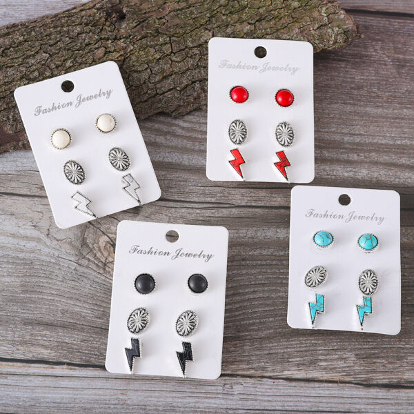 oly-76c7d94cbff7bad7c90ba903b2b66f35 Wholesale Western Bohemian Lightning Turquoise Inlaid Pumpkin Flower Earrings