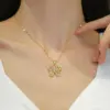 Wholesale Golden Plated 304 Stainless Steel Electroplating Zircon Butterfly Elegant Pendant Necklace For Women'S
