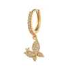 Wholesale 1 Piece Fashion Eye Butterfly Inlaid Zircon Copper Drop Earrings