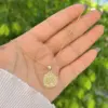 Wholesale Copper 18K Gold Plated Inlay Virgin Mary Zircon Pendant Necklace