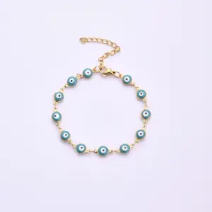 Turquoise Blue Eyes (Golden) / 160+50mm / 1 Strand/Package