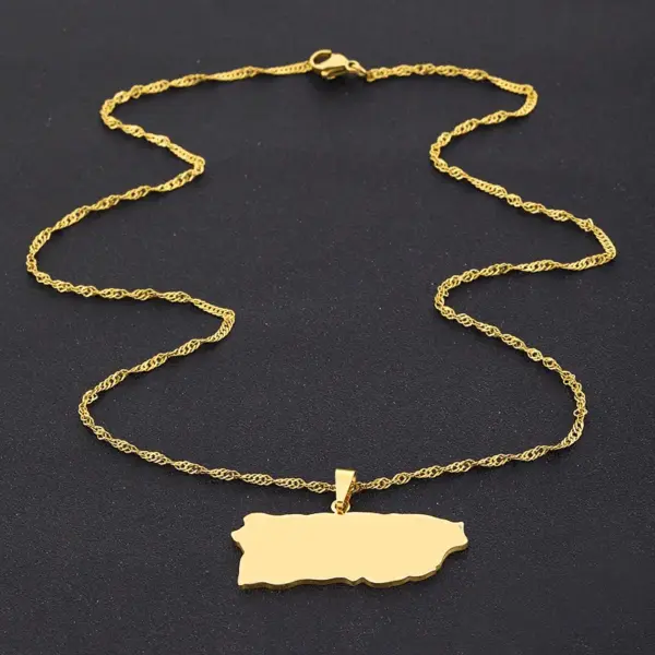 Wholesale Jewelry Vintage Style Classic Style Geometric Map 201 Stainless Steel Plating Pendant Necklace