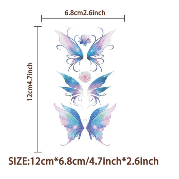 Wholesale Cross-border New Cartoon Ins Butterfly Series Tattoo Sticker Waterproof Party Gift Funny Fun Face Sticker