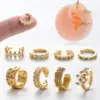 1 Piece Ear Cartilage Rings & Studs Cool Style Shiny Geometric Copper Plating Inlay Zircon