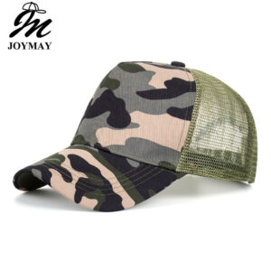 Wholesale Camouflage Hard Top 5-Piece Baseball Cap Mesh Cap Truck Cap Personalized Breathable Big Head Curved Brim Hat Pure Color Sun Hat B1185