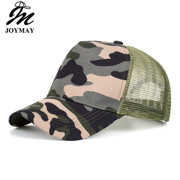 Wholesale Camouflage Hard Top 5-Piece Baseball Cap Mesh Cap Truck Cap Personalized Breathable Big Head Curved Brim Hat Pure Color Sun Hat B1185