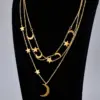 Wholesale Jewelry Heart 304 Stainless Steel Titanium Steel 18K Gold Plated Inlaid Shell Inlaid Gold Necklace