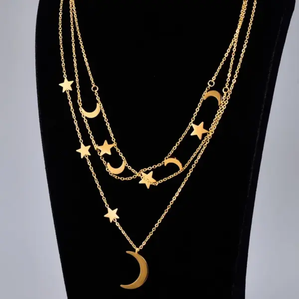 Wholesale Jewelry Heart 304 Stainless Steel Titanium Steel 18K Gold Plated Inlaid Shell Inlaid Gold Necklace