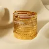 Wholesale PVD Coated 18K Gold Real Gold Plated Geometric 304 Stainless Steel Simple Style Waterproof Non Tarnish 304 Stainless Steel Bangle