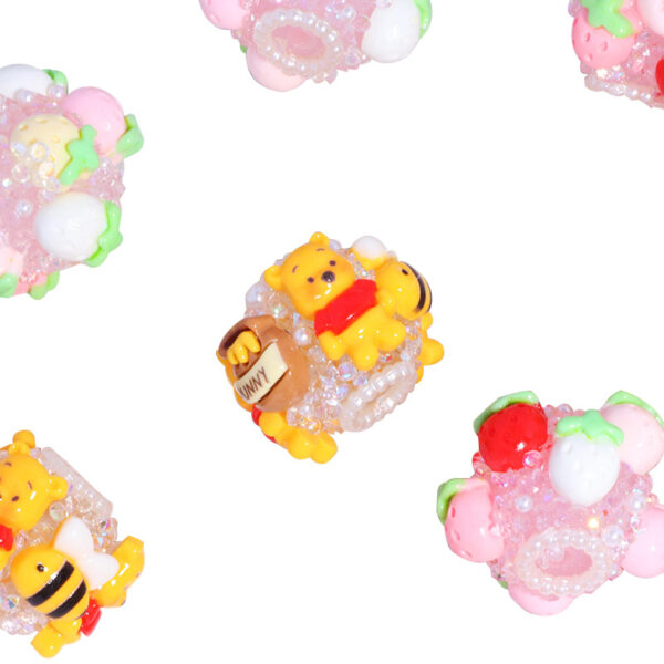 oly-76e7506eca76ee20e00cc7cfd11d3064 Wholesale Acrylic Bees Winnie the ochins Straight Beads Beaded DIY Mobile Phone Key Chain Necklace Bag Chain Aessories