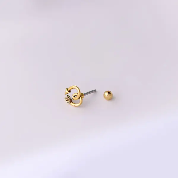 Wholesale Ear Cartilage Rings & Studs Retro Flower 316L Stainless Steel Copper Plating
