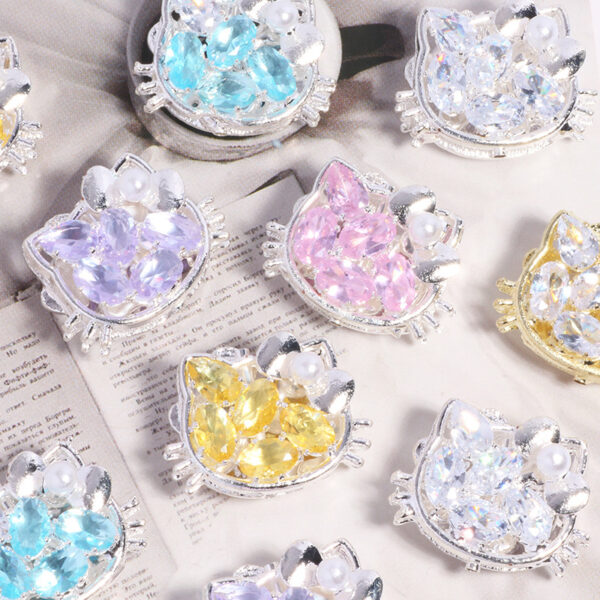 Wholesale Cat Rhinestone Straight Hole Loose Bead DIY