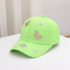 Wholesale New Hat, Comfortable and Breathable Linen Baseball Cap, Butterfly Diamond-Encrusted Outdoor Sunshade and Sun Protection Sun Hat, Peaked Cap for Women