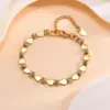 Wholesale Ion Plating (IP) Real Gold Plated 18K Cross Square Heart Shape 201 Stainless Steel IG Style Waterproof Non Tarnish Bracelets