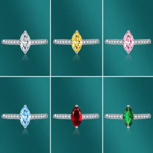 Wholesale Simple Style Solid Color White Copper Inlay Zircon Rings