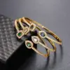 Fashion Square Water oplets Copper Inlay Zircon Bangle 1 Piece
