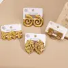 Wholesale Spiral Butterfly Knot Leaf Letter B Earrings Fashionable Stainless Steel 201 Gold Plated Women's Jewelry Accessories