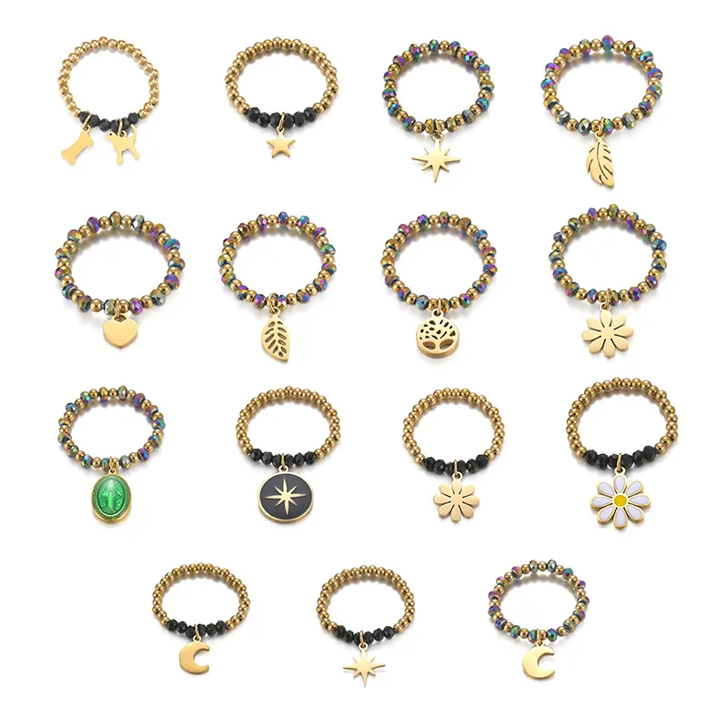 Wholesale PVD Coated Real Gold Plated 14K Gold Geometric 304 Stainless Steel Simple Style Waterproof Non Tarnish Rings