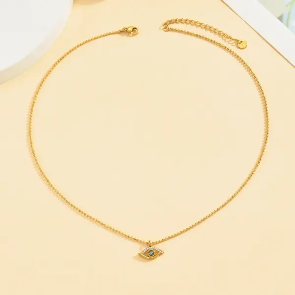 PVD Coated Real Gold Plated 18K Gold Eye 304 Stainless Steel Retro Waterproof Non Tarnish 304 Stainless Steel Bracelets Necklace