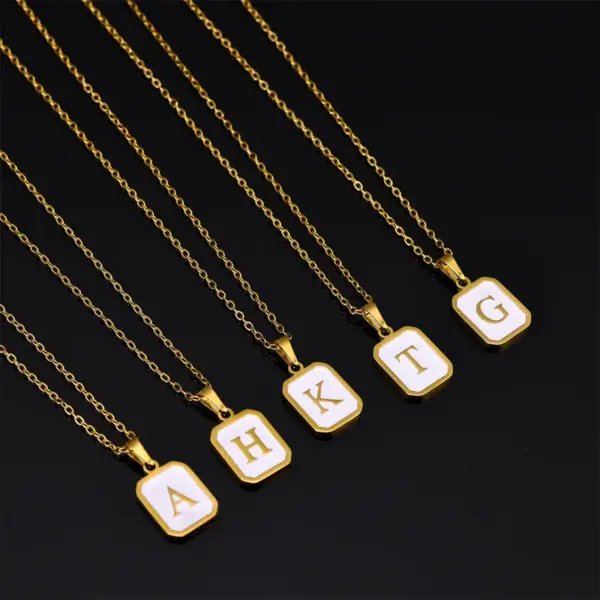 Wholesale PVD Coated Letter Stainless Steel Casual Simple Style Artistic 201 Stainless Steel Pendant Necklace