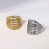 Wholesale PVD Coated Real Gold Plated 18K Gold Solid Color 304 Stainless Steel Modern Style Simple Style Waterproof Non Tarnish Open Rings