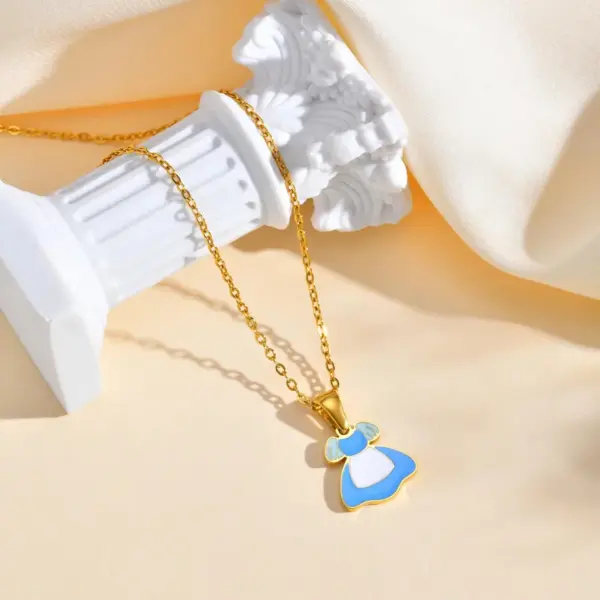 Wholesale PVD Coated Real Gold Plated 18K Gold Rainbow Crown Bow Knot 201 Stainless Steel IG Style Cartoon Style Cute Waterproof Non Tarnish 201 Stainless Steel Lobster Trigger Clasp Closure Pendant Necklace