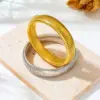 Wholesale 304 Stainless Steel Solid Color PVD Coated 18K Real Gold Plated Simple Style Waterproof Non Tarnish Bangle