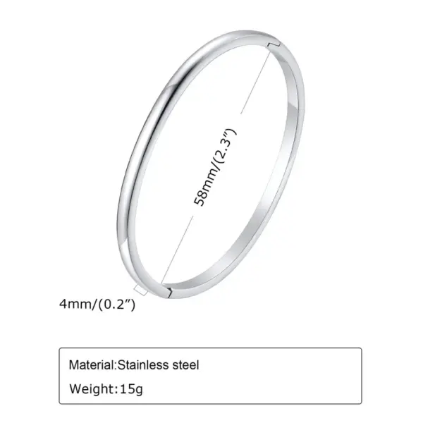 304 Stainless Steel Solid Color PVD Coated Real Gold Plated 18K Gold Simple Style Waterproof Non Tarnish Gold Sier Bangle