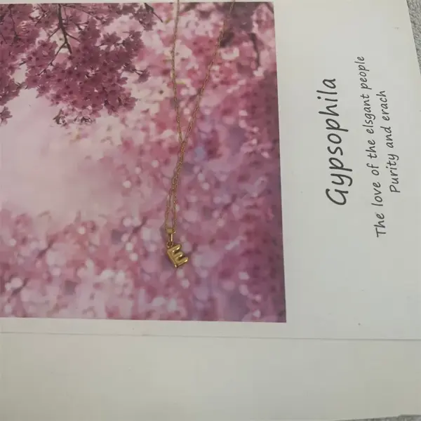 PVD Coated Letter 304 Stainless Steel Simple Style Waterproof Non Tarnish 304 Stainless Steel Pendant Necklace