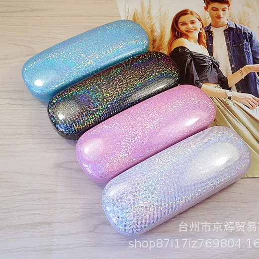 Wholesale Laser Anti-compression Iron Optical Glasses Case Myopia Presbyopic Glasses Case Colored Male and Female Student Storage Box