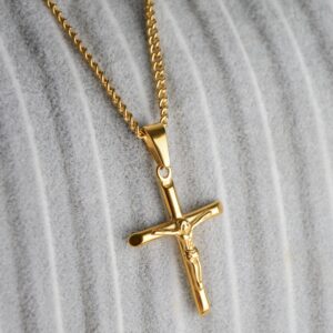 Wholesale Hip Hop Cylindrical Cross Necklace