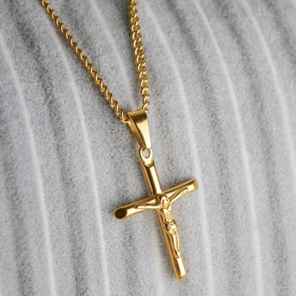Wholesale Hip Hop Cylindrical Cross Necklace