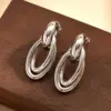 18K Gold Plated 304 Stainless Steel Furnace Vacuum Electroplating Modern Minimalist Double Circle Earrings