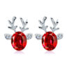 Wholesale Crystal gemstone antler earrings temperament Christmas reindeer earrings