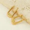 1 Piece Vintage Style U Shape Semicircle Round lishing Plating Stainless Steel Titanium Steel Titanium Steel 18K Gold Plated Ear Studs