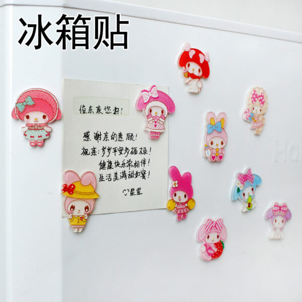 Wholesale Cute refrigerator stickers cartoon pattern UV acrylic refrigerator decoration magnet magnetic stickers refrigerator decorative stickers