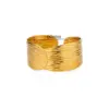 PVD Coated Real Gold Plated 18K Gold Geometric 304 Stainless Steel Retro Simple Style Waterproof Non Tarnish 304 Stainless Steel Bangle