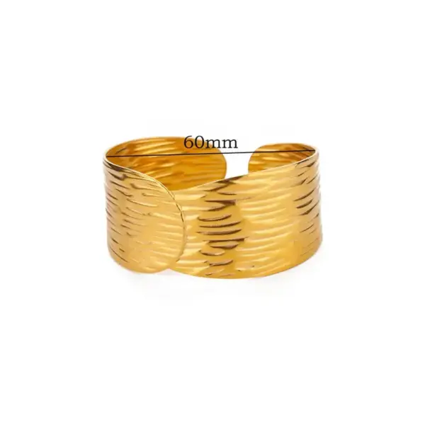 PVD Coated Real Gold Plated 18K Gold Geometric 304 Stainless Steel Retro Simple Style Waterproof Non Tarnish 304 Stainless Steel Bangle